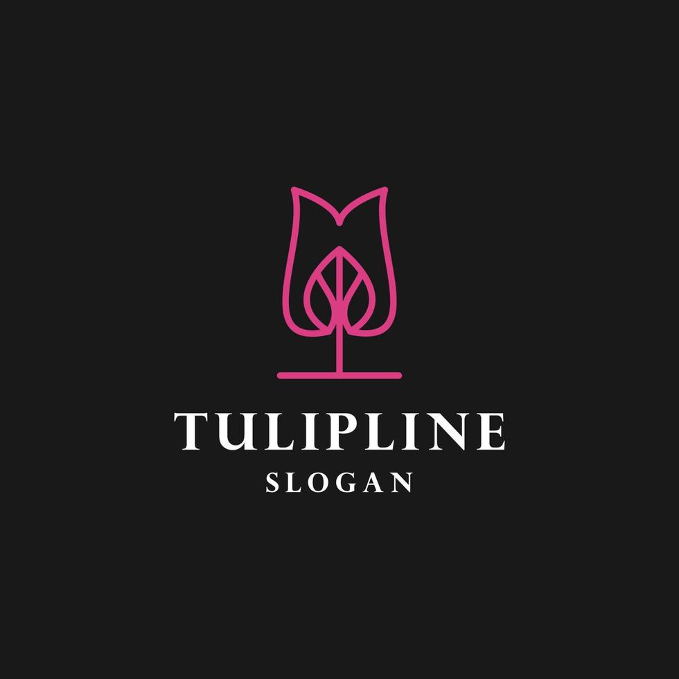 modèle de conception plate icône logo tulipe vecteur