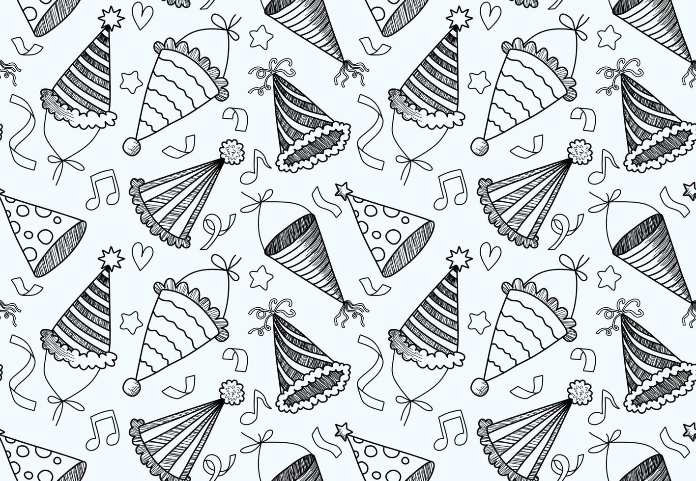 chapeaux d'anniversaire pattern.vector illustration transparente vecteur