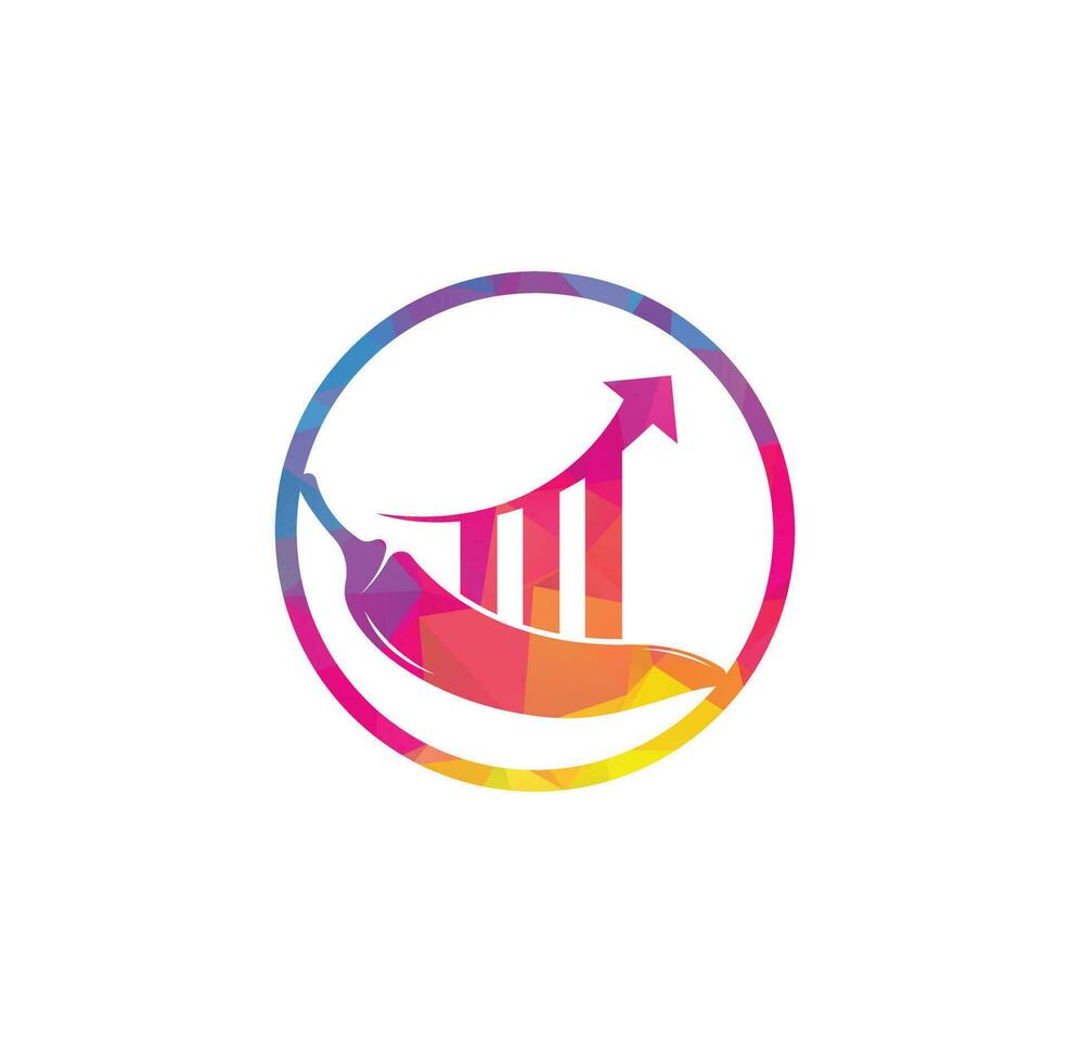 création de logo de finance chili. modèle de vecteur de conception de logo stats chili. icône de symbole de piment rouge
