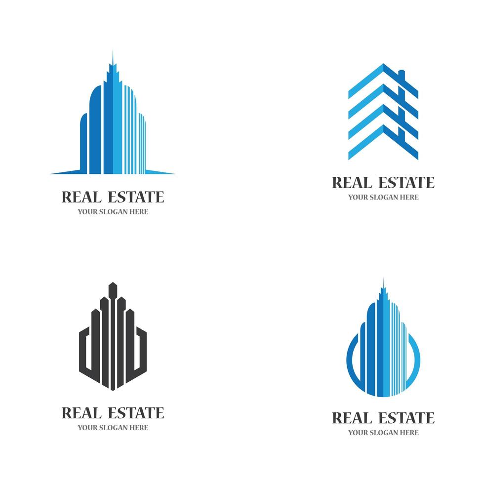 ensemble d'images de logo immobilier vecteur