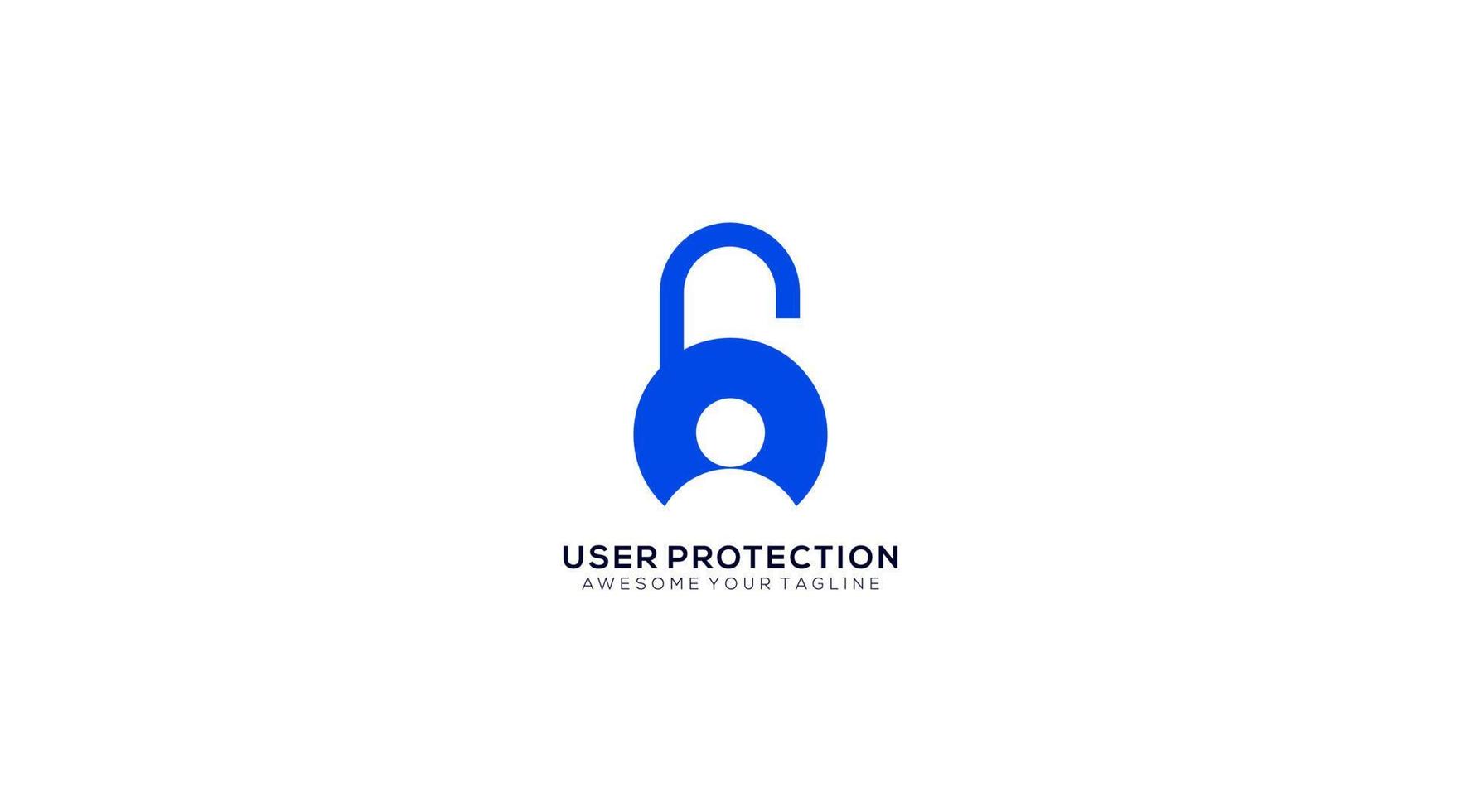 modèle de vecteur de conception de logo créatif de protection des utilisateurs