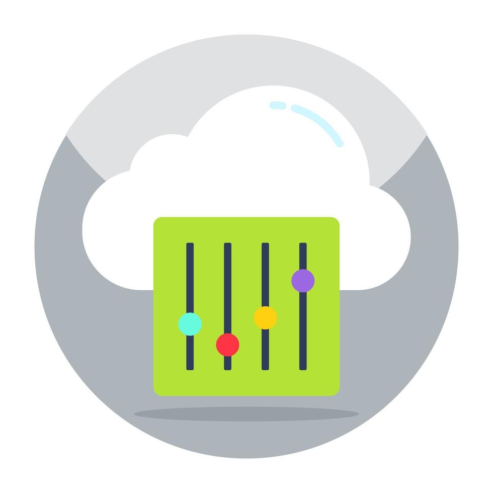 une conception d'icône d'égaliseur de nuage vecteur