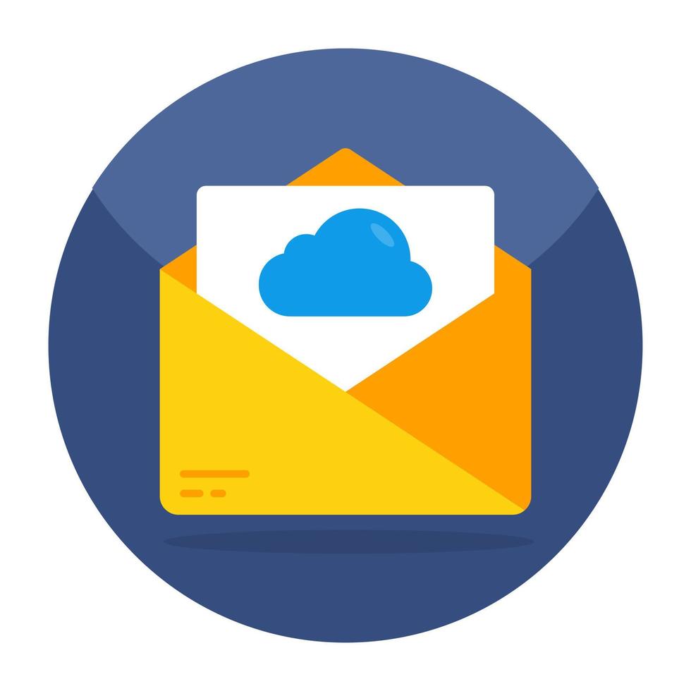 icône de conception créative de courrier en nuage vecteur