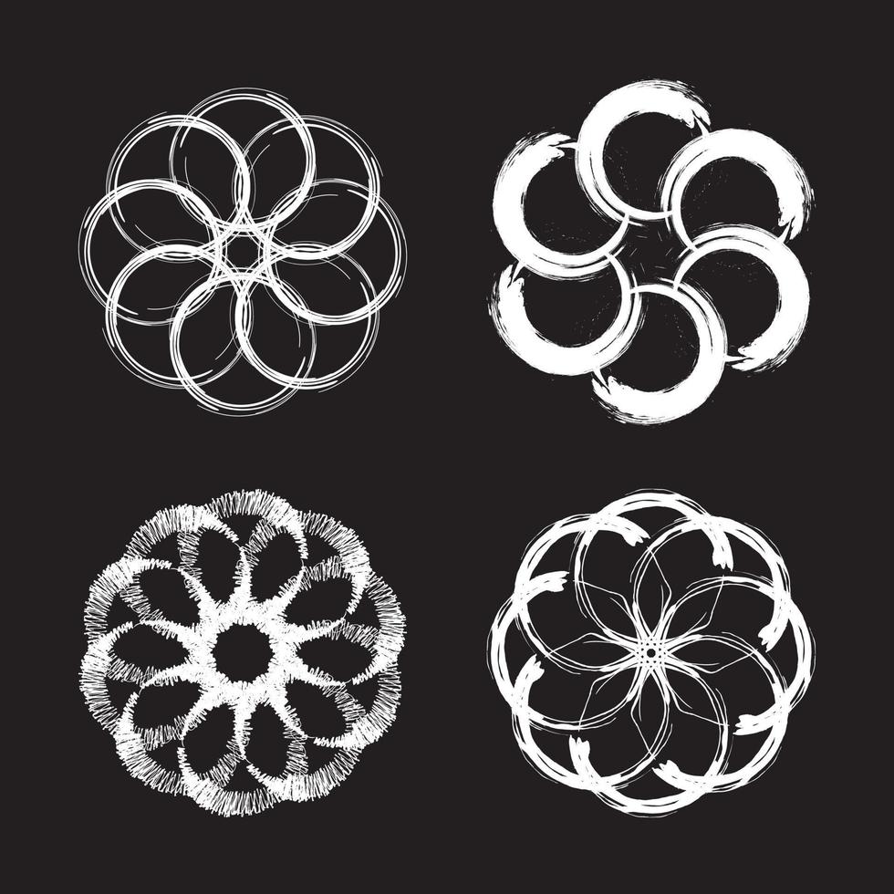 icône radiale abstraite. fleur ronde abstraite vecteur
