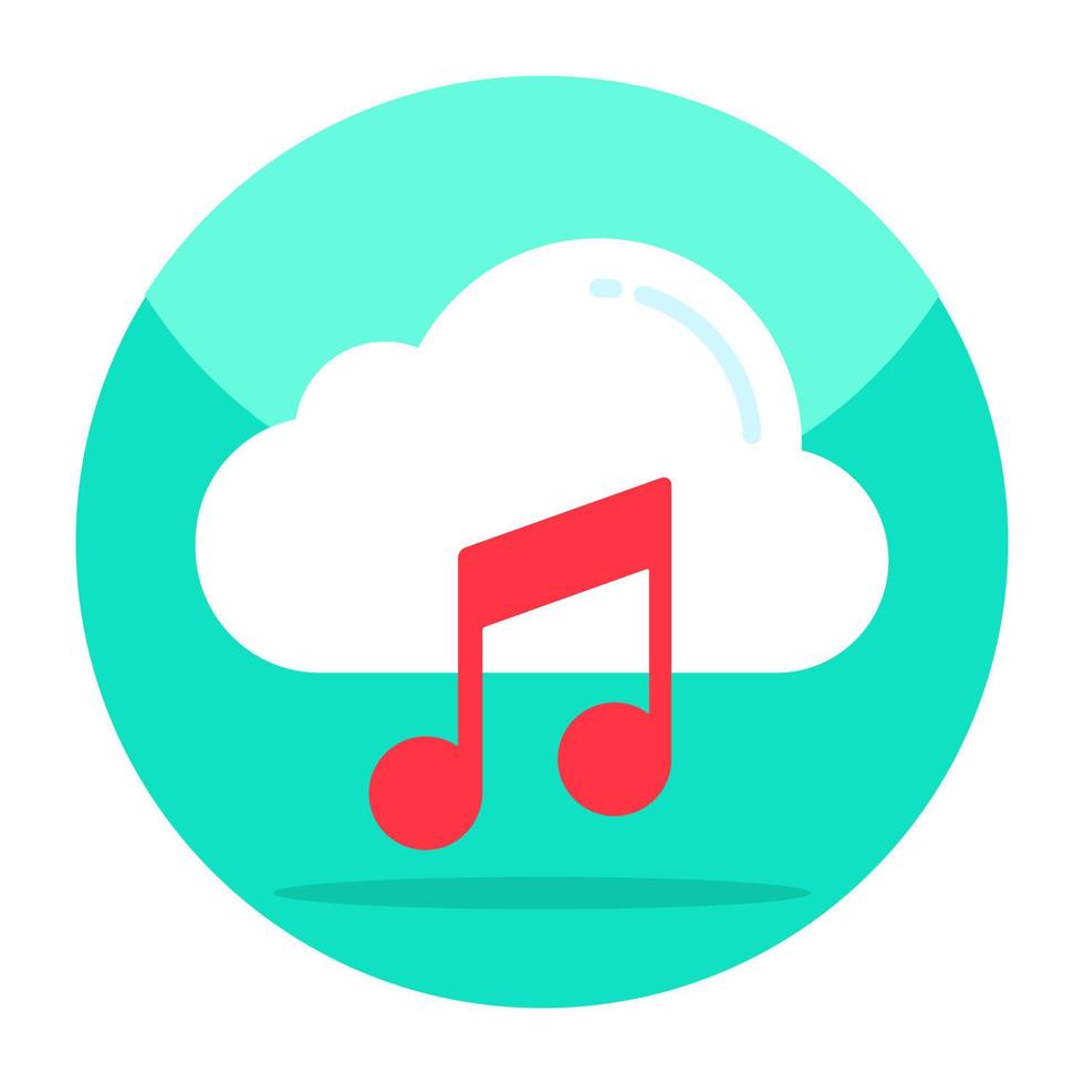 note avec nuage, icône de la musique de nuage vecteur