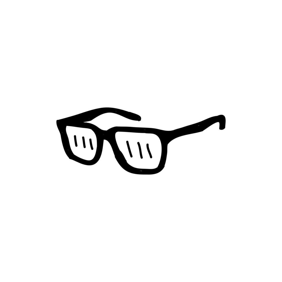 icône de lunettes dessinées à la main, simple icône de doodle vecteur