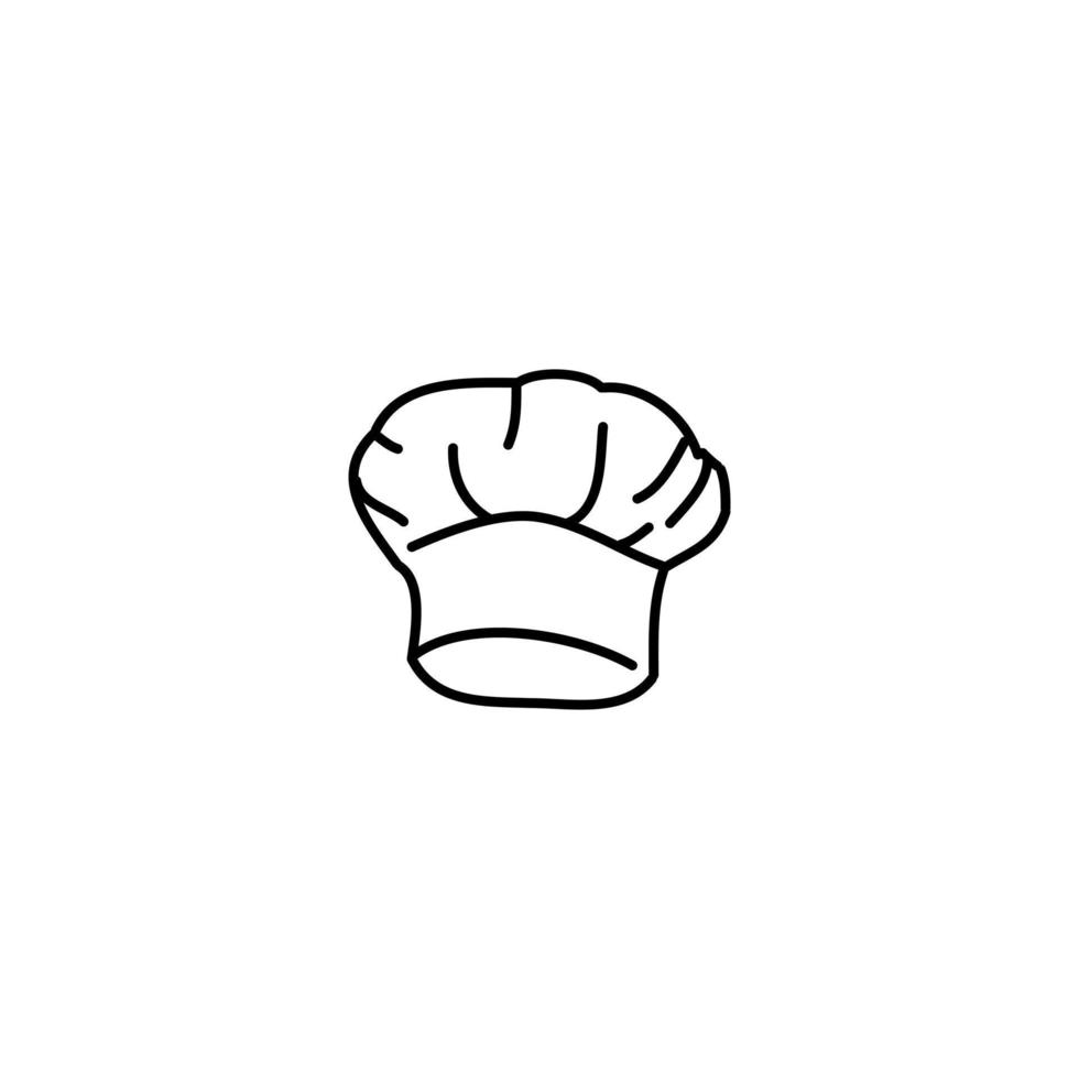 icône de chapeau de chef dessiné à la main, icône de doodle simple vecteur