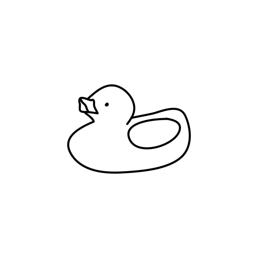 icône de flotteur de canard dessiné à la main, icône de doodle simple vecteur