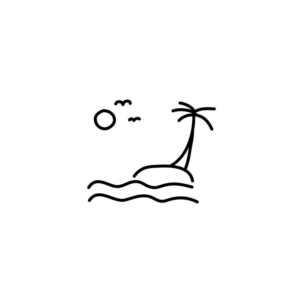 icône de plage dessinée à la main, simple icône de doodle vecteur