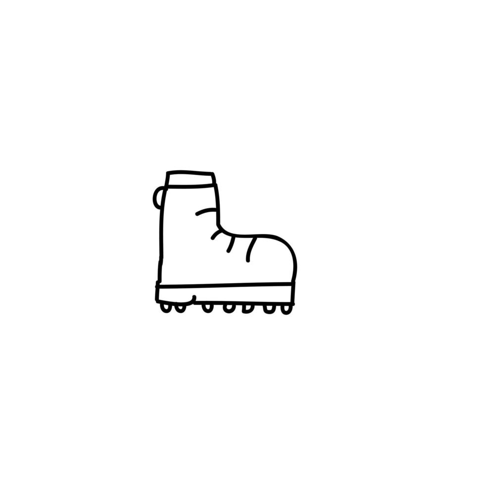 icône de bottes dessinées à la main, icône de doodle simple vecteur