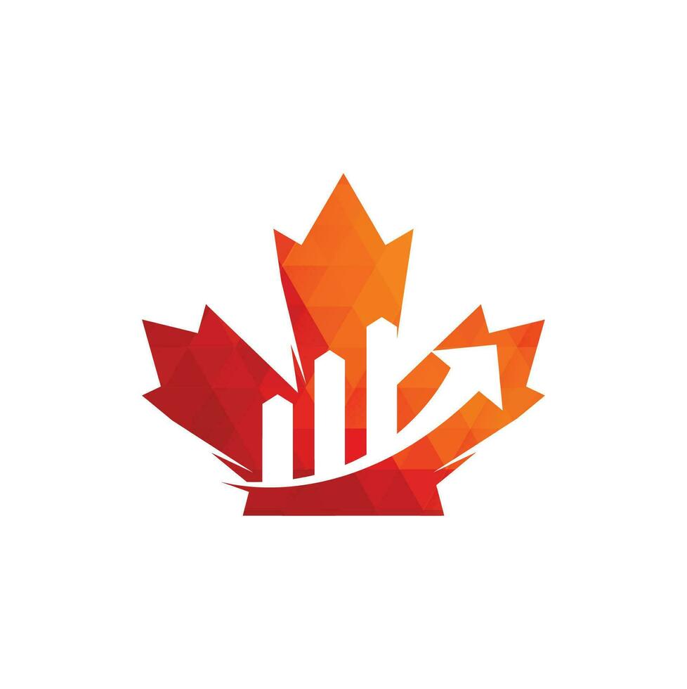 logo financier canadien. illustration de conception de logo d'entreprise d'assurance canada. logo financier graphique en érable vecteur