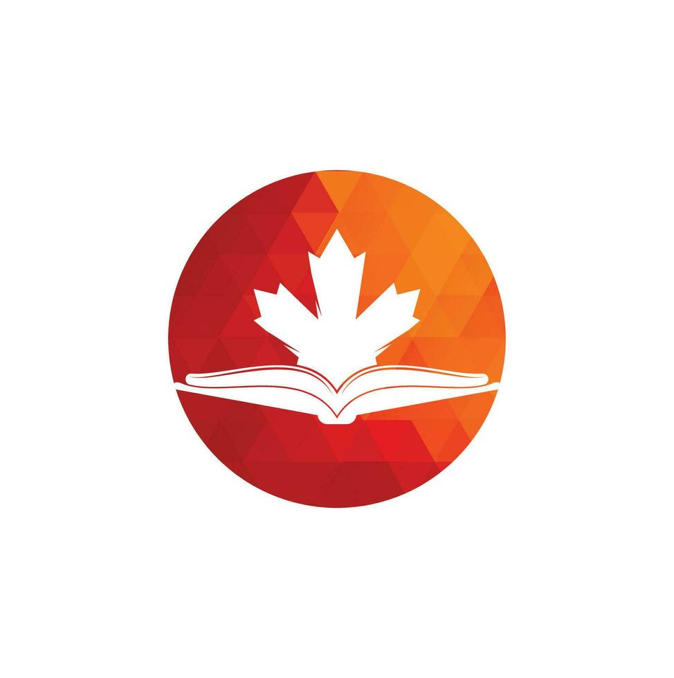 logo de l'éducation canadienne. conception du logo étude canada. création de logo de livre. livre d'érable vecteur