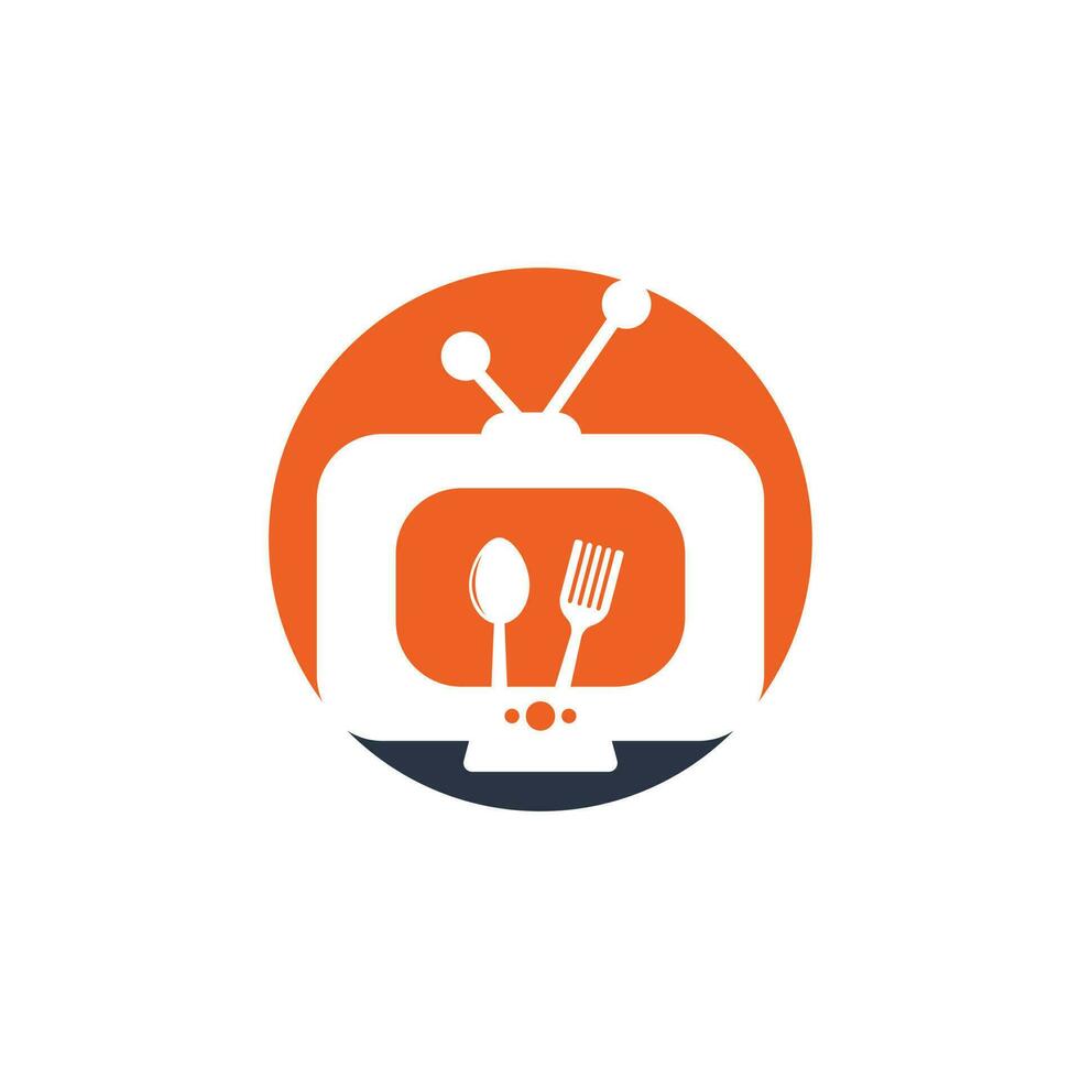 vecteur de conception de modèle de logo de canal alimentaire. cuisinier chaîne tv logo modèle de conception inspiration