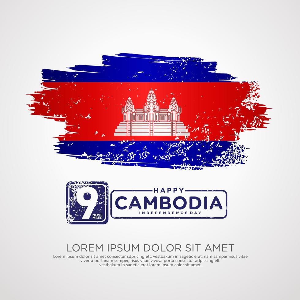 modèle de carte de voeux pour le jour de l'indépendance du cambodge. vecteur