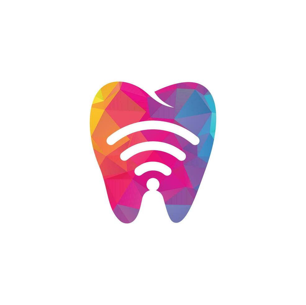 combinaison de logo dent et wifi. symbole ou icône dentaire et signal vecteur