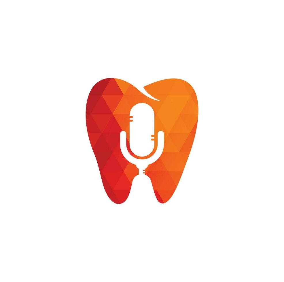 élément de conception de logo icône dentaire podcast. vecteur