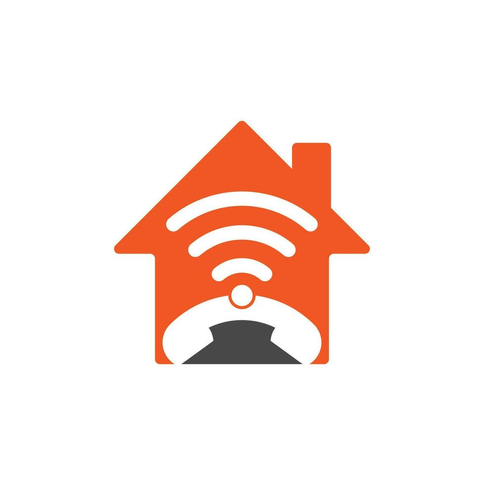 appelez le modèle vectoriel de conception de logo de concept de forme de maison wifi. icône de conception de logo téléphone et wifi