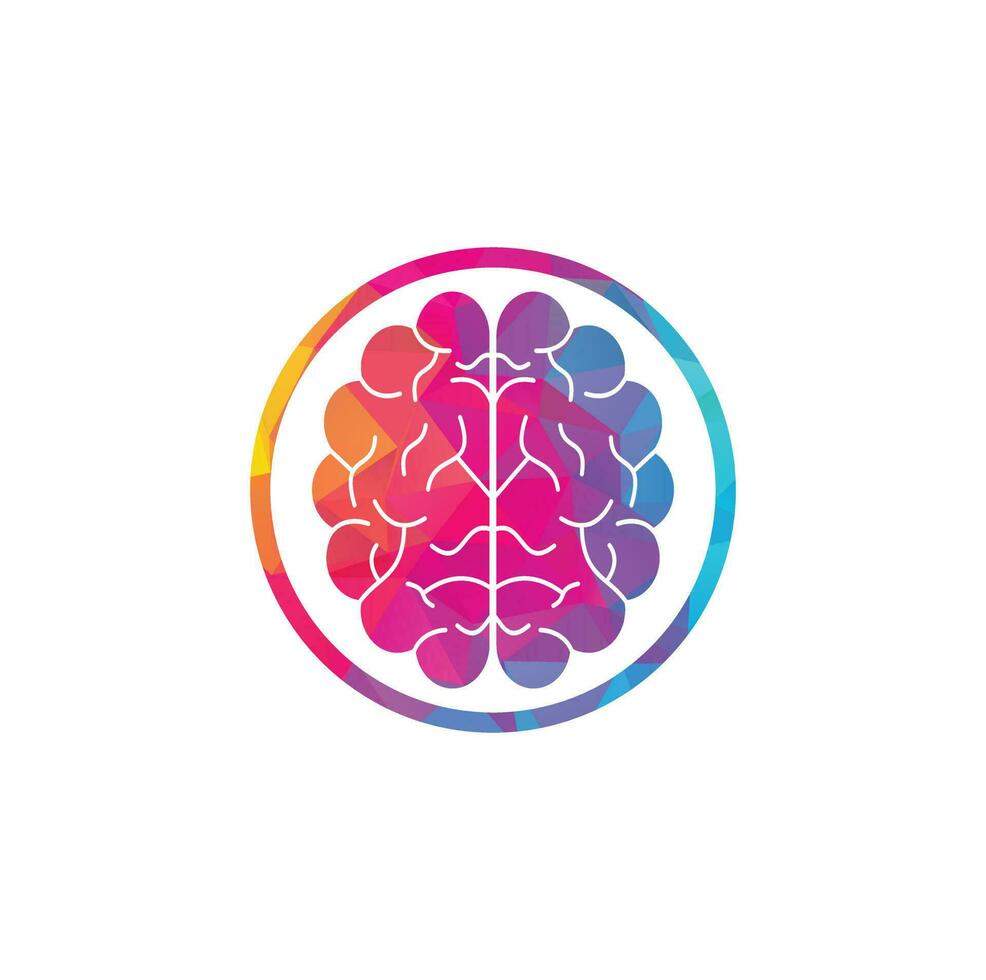 création de logo de concept de forme de bouclier cérébral. remue-méninges puissance pensée cerveau logotype icône vecteur