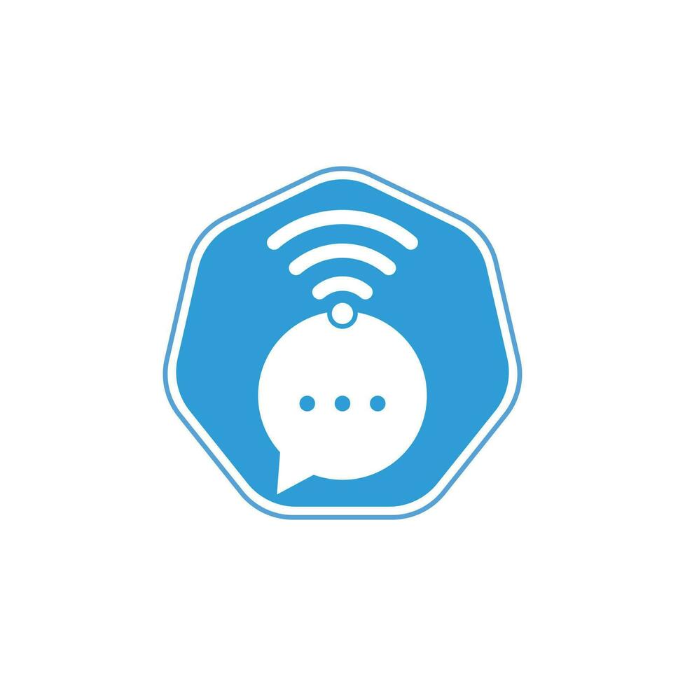 signe vectoriel de conception de logo wifi chat. icône de conception de logo wifi chat