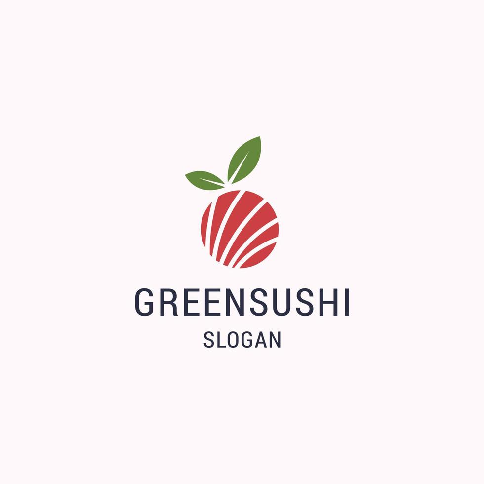 modèle de conception d'icône de logo de sushi vert illustration vectorielle vecteur