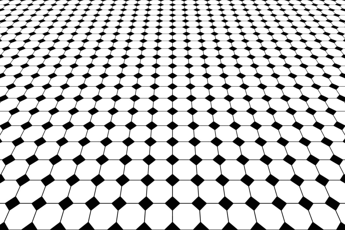 carrelage géométrique noir et blanc, arrière-plan rétro octogone et carré pour la conception, arrière-plan en perspective. vecteur