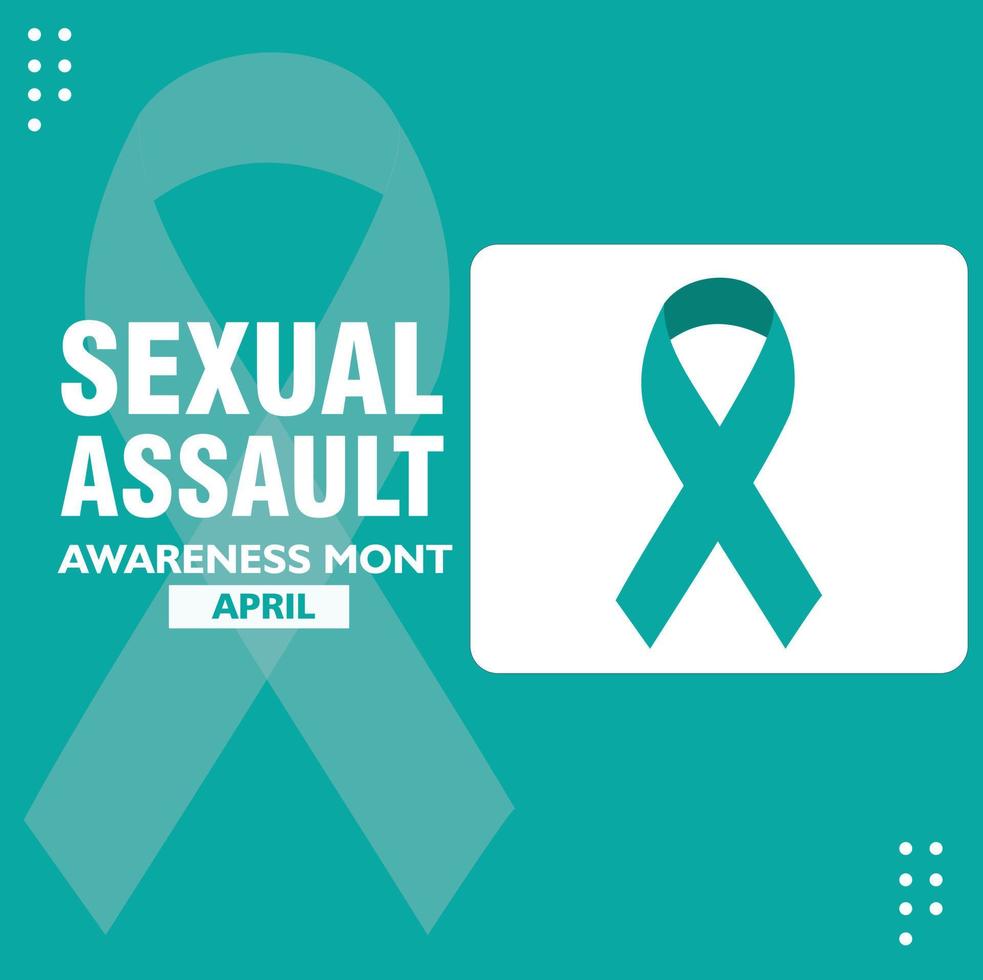 illustration vectorielle sur le thème de la sensibilisation et de la prévention des agressions sexuelles mois d'avril vecteur