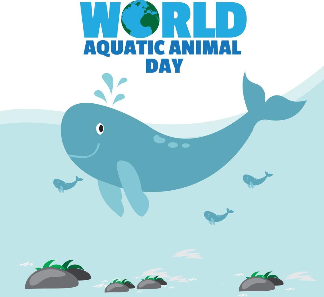 félicitations pour la journée mondiale des animaux aquatiques design vectoriel simple et élégant