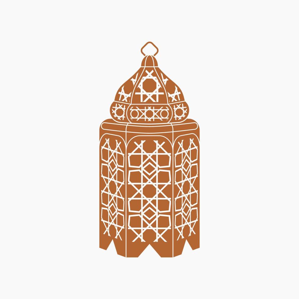 style monochrome plat isolé modifiable suspendu illustration vectorielle de lampe arabe à motifs bruns à des fins de thème occasionnel islamique telles que le ramadan et l'aïd également les besoins de conception de la culture arabe vecteur