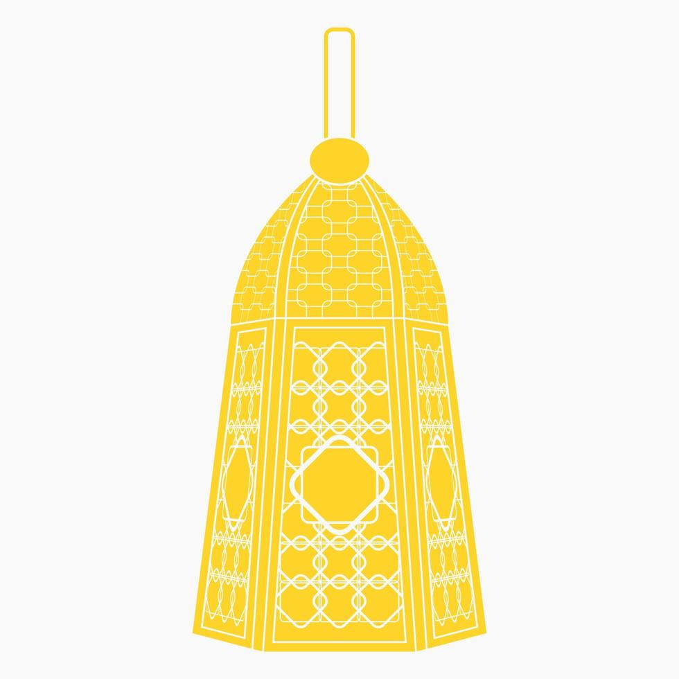 illustration vectorielle de lampe arabe à motifs jaune suspendu modifiable isolé dans un style monochrome plat à des fins de thème occasionnel islamique telles que le ramadan et l'aïd également les besoins de conception de la culture arabe vecteur