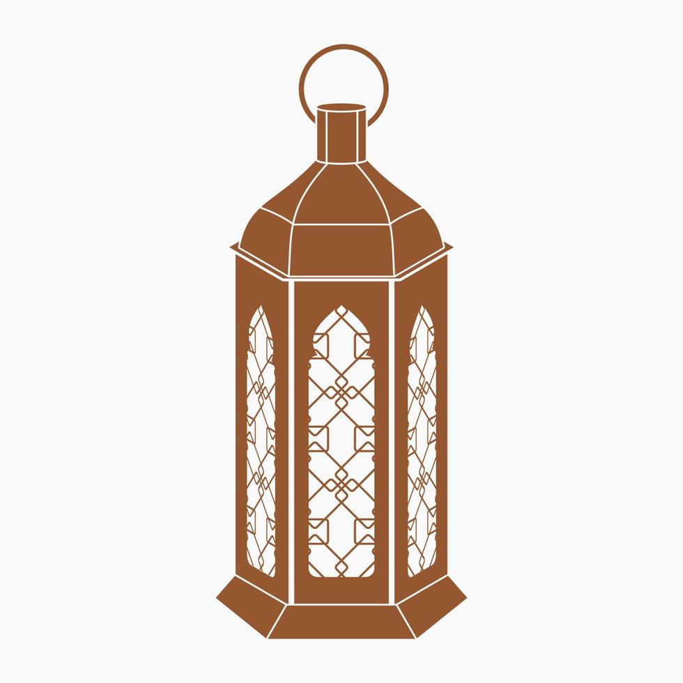 illustration vectorielle de lampe arabe à motifs bruns suspendus isolés modifiables dans un style monochrome plat à des fins de thème occasionnel islamique telles que le ramadan et l'aïd également les besoins de conception de la culture arabe vecteur