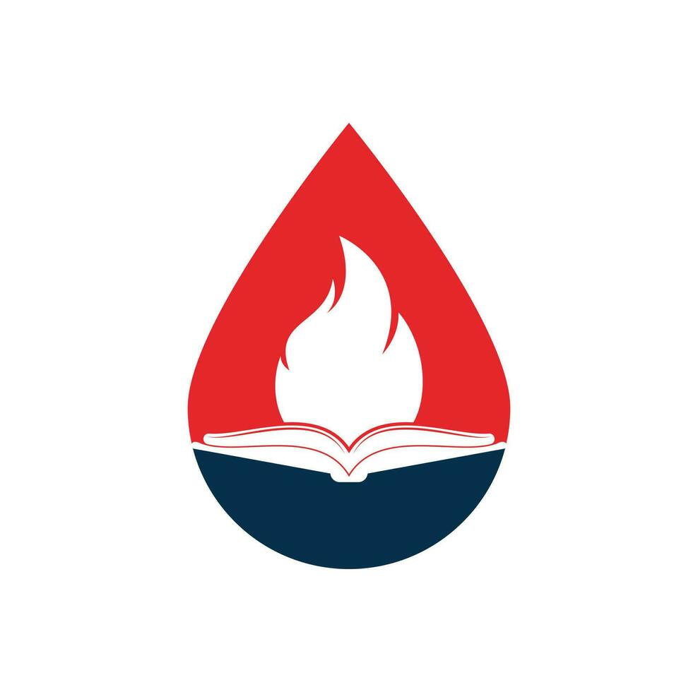 création de logo vectoriel de feu d'éducation. conception d'icône de goutte de feu de l'éducation.