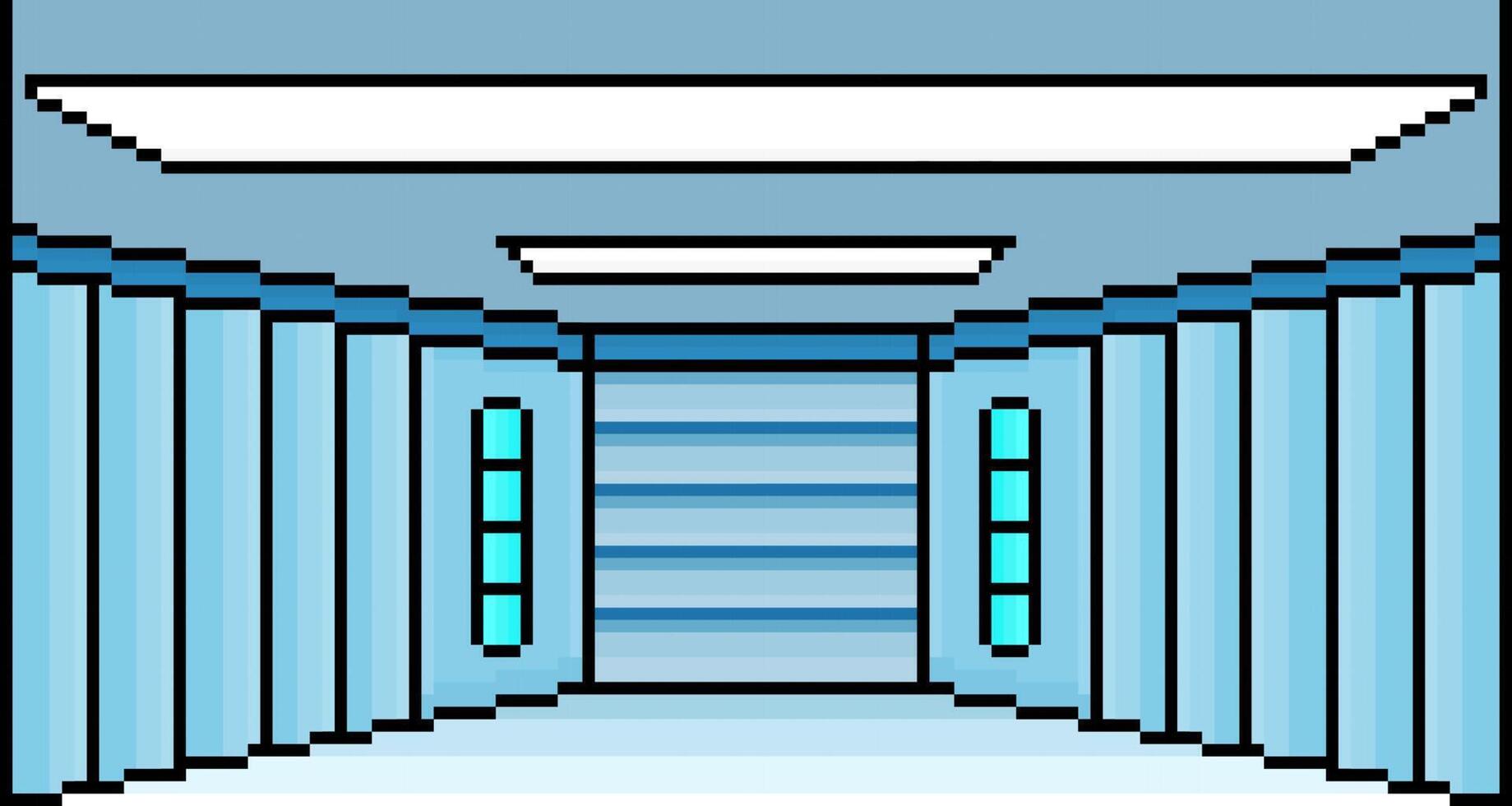 modèles de salon modernes en pixels 8 bits. futures maisons, pour les actifs de jeu et les icônes Web dans les illustrations vectorielles. vecteur