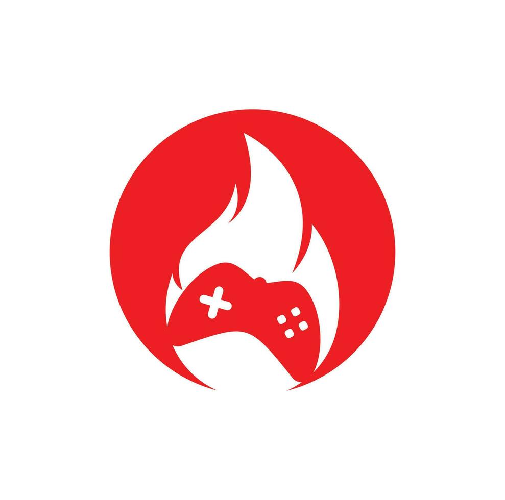 vecteur de conceptions d'icônes de logo de feu de jeu. manette de jeu avec un feu pour le logo de jeu