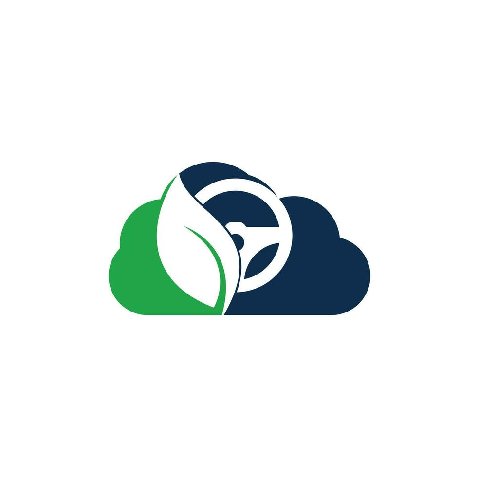 création de logo vectoriel en forme de nuage de volant écologique. volant et symbole ou icône éco