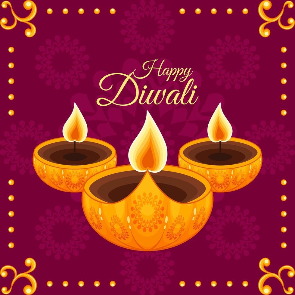 illustration de diwali or violet vecteur