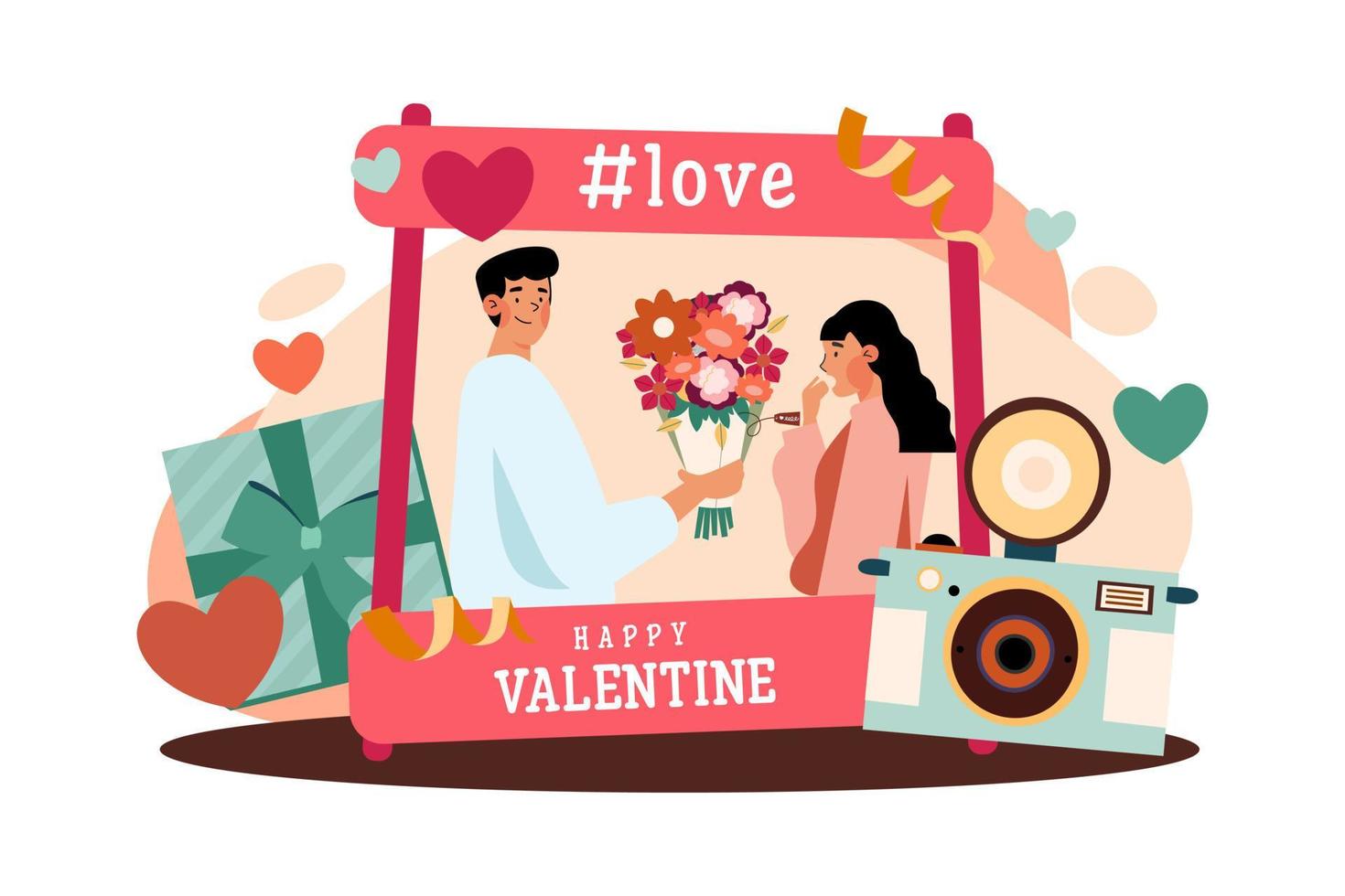 concept d'illustration de la saint-valentin. illustration plate isolée sur fond blanc vecteur