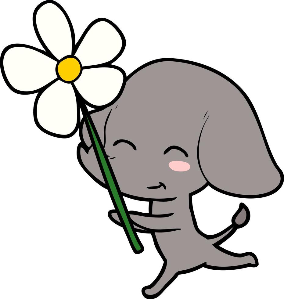 personnage d'éléphant de vecteur en style cartoon