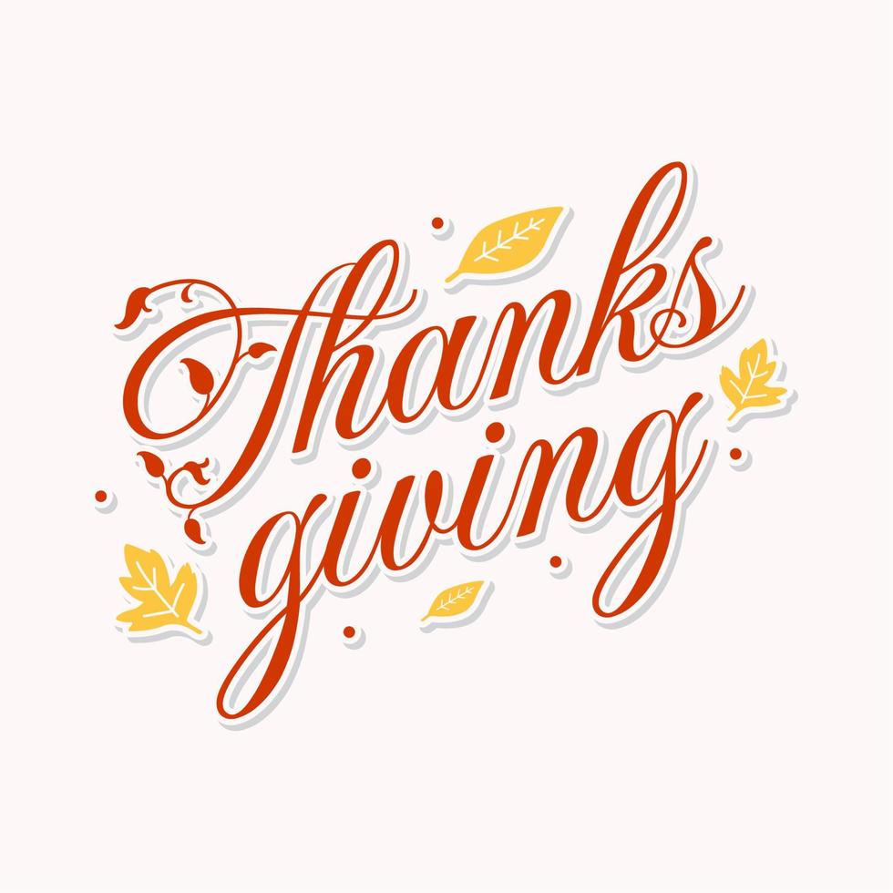 affiche de typographie graphique de citation de joyeux thanksgiving dessinée à la main vecteur de stock
