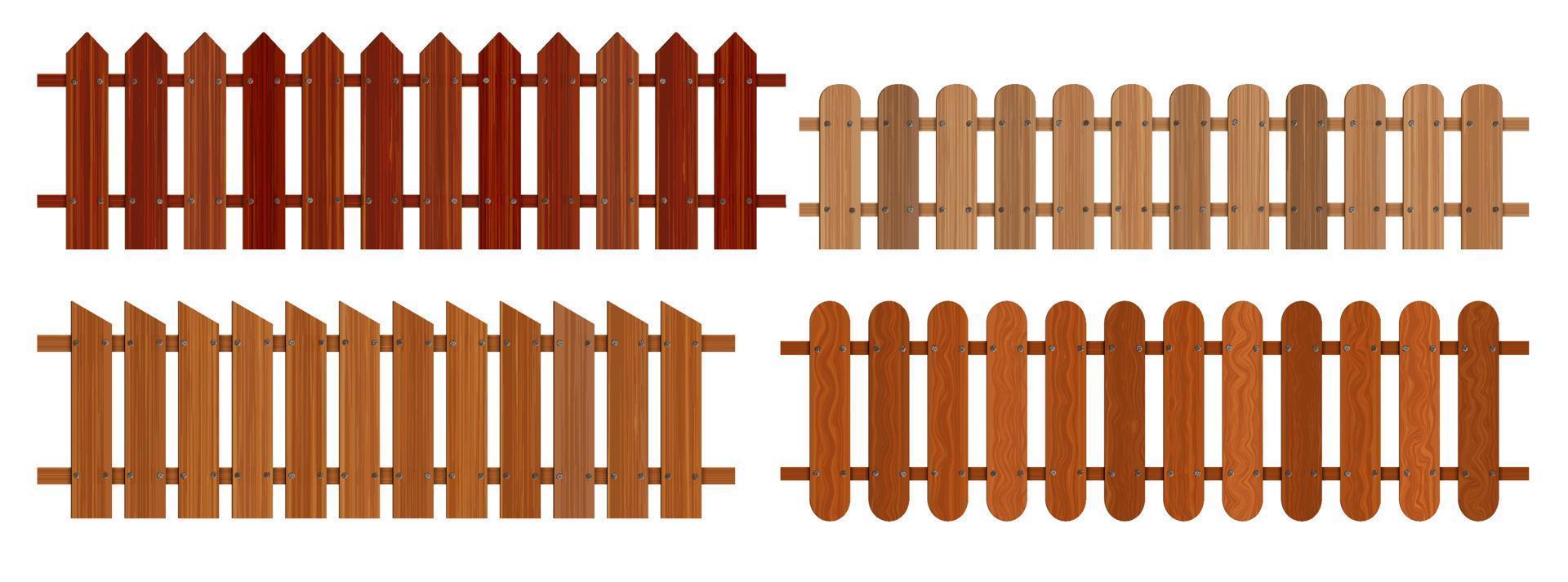 ensemble de clôture en bois vecteur