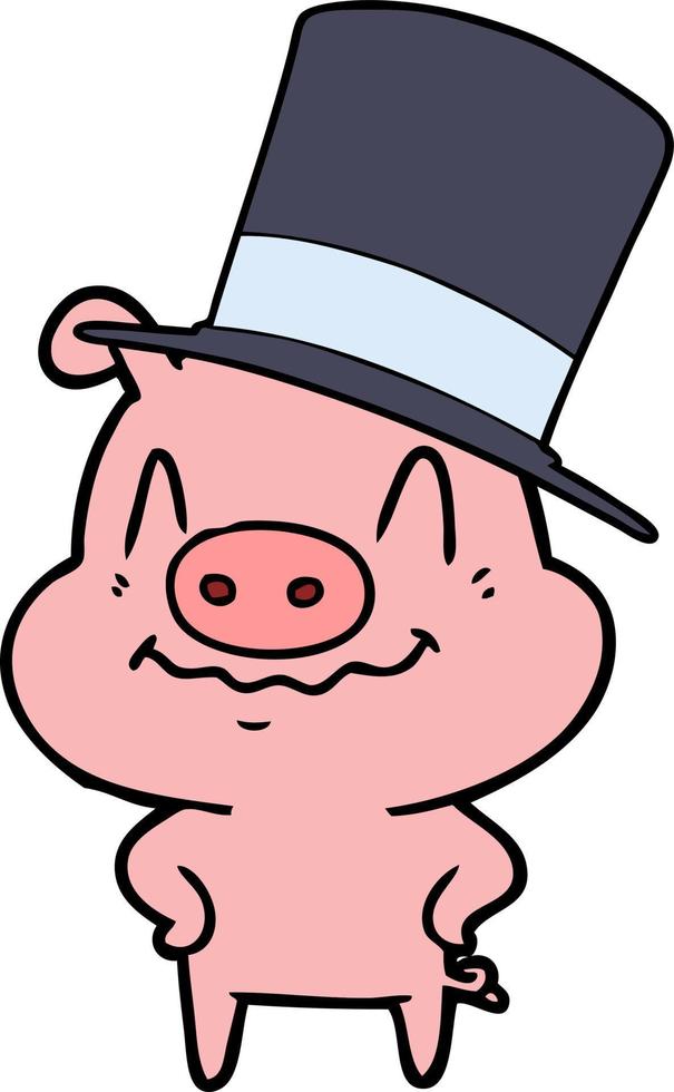 personnage de cochon de vecteur en style cartoon