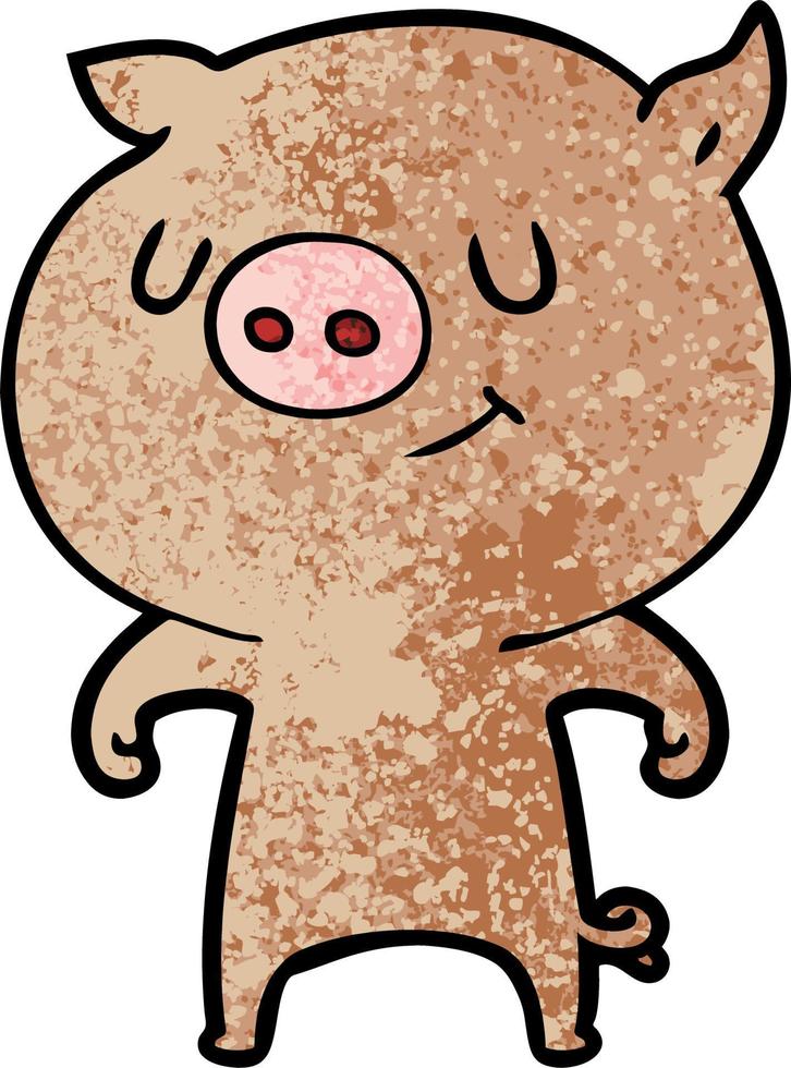 personnage de cochon de vecteur en style cartoon