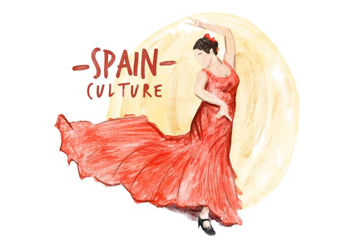 Vecteur aquarelle de culture espagnole gratuite