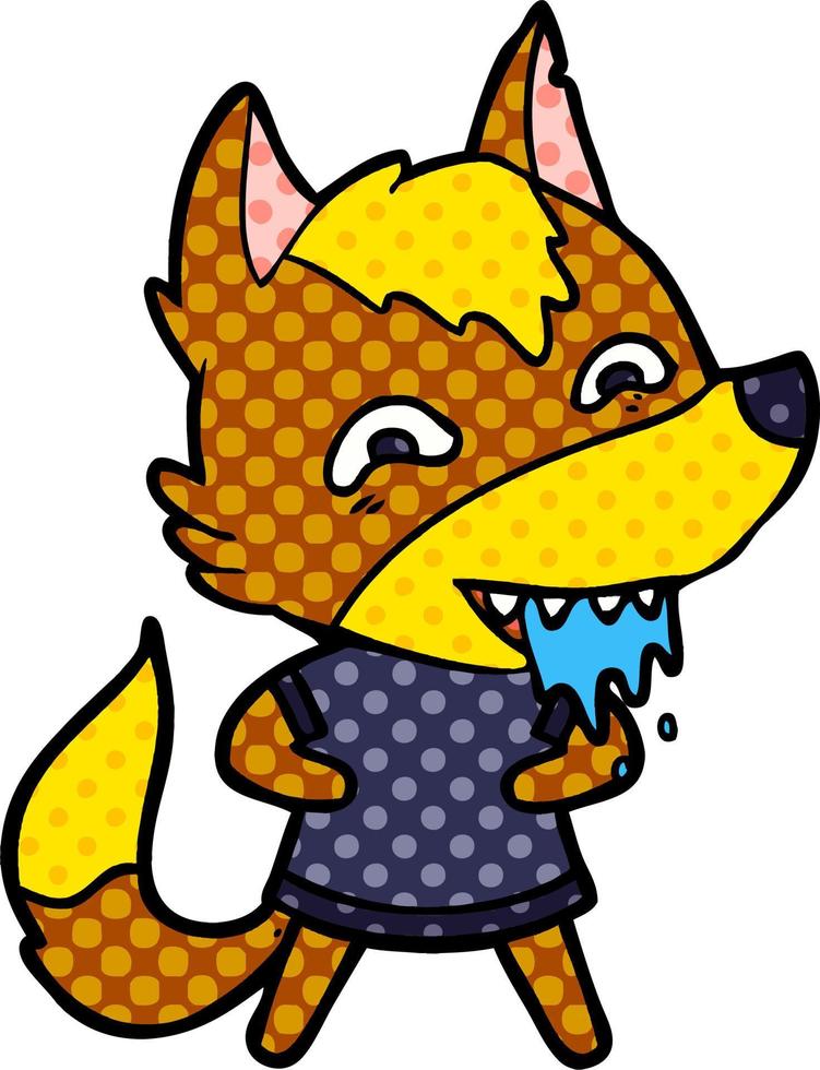 personnage de renard de vecteur en style cartoon