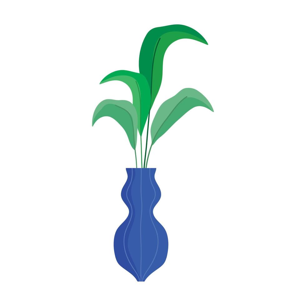 Plantes dans un vase intérieur décoration icône isolé vecteur