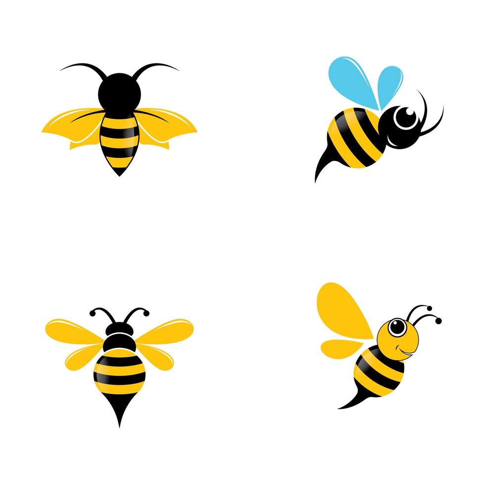 ensemble d'images logo abeille vecteur