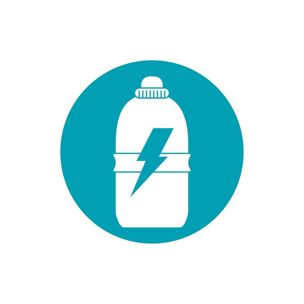 boissons énergie bouteille en plastique puissance sport icône de style bloc bleu vecteur