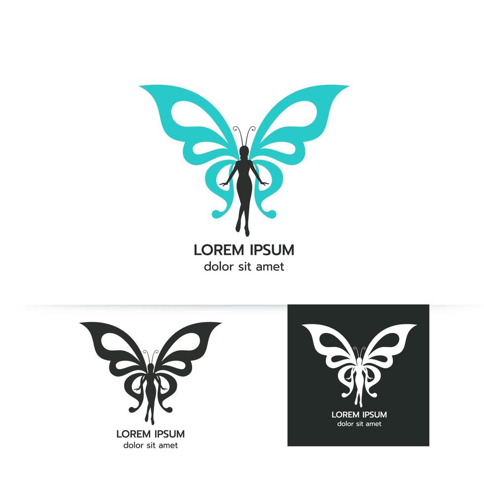 beauté voler femmes papillon logo vecteur