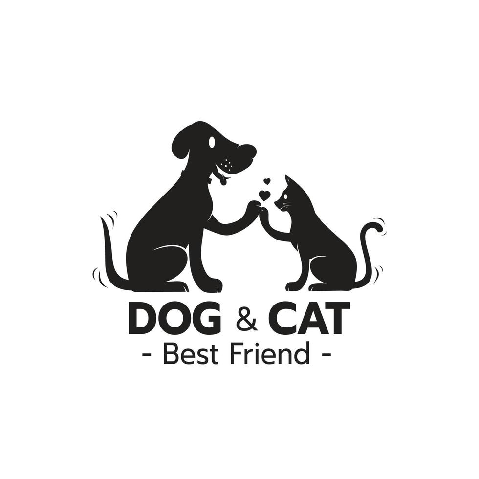 logo chat et chien vecteur