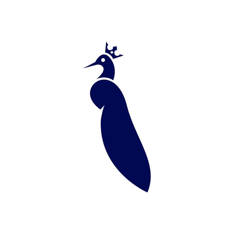 phénix avec couronne de roi sur l'icône du logo tête vecteur
