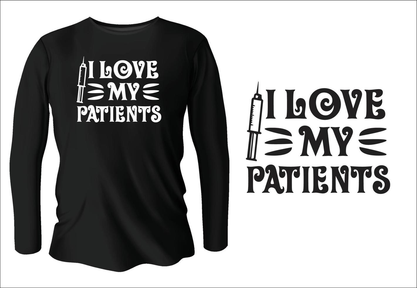 j'aime la conception de t-shirt de mes patients avec le vecteur